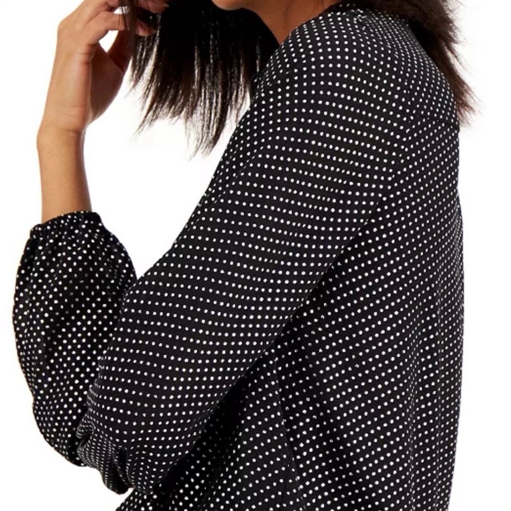 Tommy Hilfiger Women’s Blouse Black With Silver Dots Size L